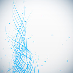 Poster - Abstract blue waves background with dots