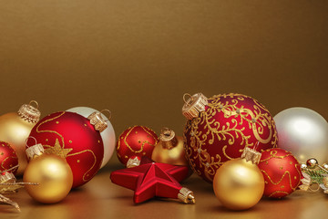 Wall Mural - golden christmas ball background