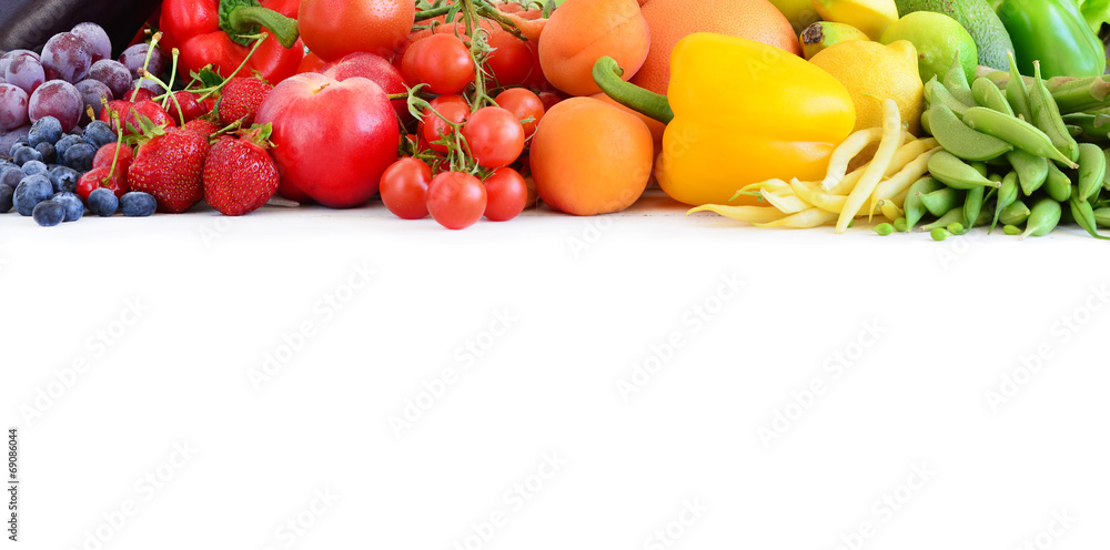 warzywa i owoce w kolorach tęczy - obrazy, fototapety, plakaty 