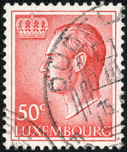 Stamp Printed In Luxembourg Shows A Portrait Of Grand Duke Jean