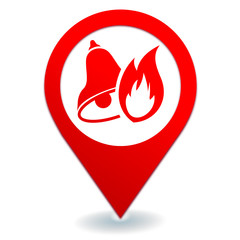 Sticker - alarme incendie sur symbole localisation rouge