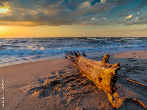 Naklejka na szybę Sunset over Baltic sea