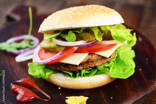 Naklejka samoprzylepna Hamburger