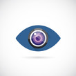 Eye Lens Abstract Vector Concept Symbol Icon or Logo Template