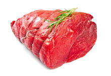 Huge Red Meat Chunk Isolated Over White Background