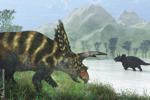 Naklejka samoprzylepna Brzeg dinozaura