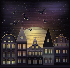 Happy Halloween night background, vector