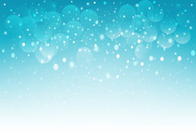 Blue Snow Bokeh Background. Vector EPS10.
