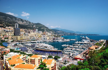 Poster - Harbor of Monte Carlo. Principality of Monaco