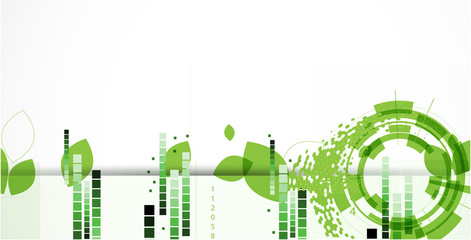 high tech eco green infinity computer technology concept backgro