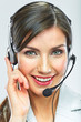 © Yuriy Shevtsov - Customer support operator. Woman face.Call center smiling opera