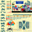 © a7880ss - Set of motorcycles elements, transportation infographics