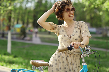 Wall Mural - summer portrait of a cheerful girl