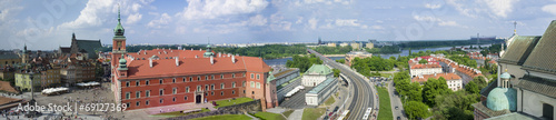 Naklejka samoprzylepna Panorama starego miasta w warszawie, polska.