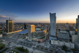 Fototapeta Miasto - Sundown over Warszawa city