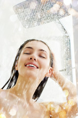 Wall Mural - girl at the shower