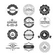 Set of original and genuine badges. Illustration eps10