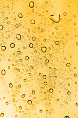 Wall Mural - water drops on glass with gold