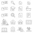 Vector Real Estate Outline Icons. Thin line style.