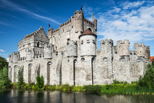 Gravensteen Castle And Lieve River, Ghent