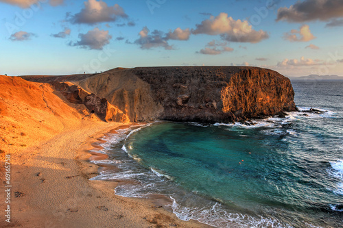 Naklejka samoprzylepna Plaża papagayo, Lanzarote, kanarki, Hiszpania
