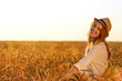 beautiful girl on the wheat field