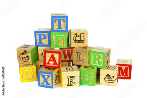 Pile Of Colorful Toy Wooden Block Letters Over White Buy This Stock Photo And Explore Similar Images At Adobe Stock Adobe Stock