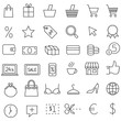 Vector Shopping Icons. Thin line, flat design, stroke style.