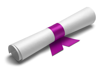 Canvas Print - Diploma and Pink Ribbon
