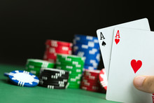 Hand With Poker Aces