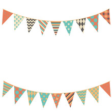 Party Bunting Background In Flat Style.