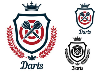 Wall Mural - Darts emblems or signs set