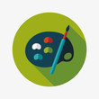 © eatcute - Art palette with paint brush flat icon with long shadow,eps 10