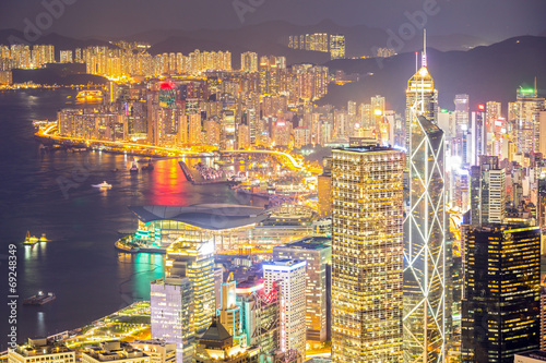 Naklejka samoprzylepna Hongkong skyline anteny