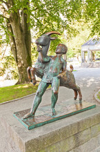 Boy And Goat Sculpture (1925). Stavanger, Norway