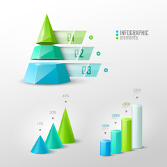 Wall Mural - Set of vector design elements for infographic or presentation