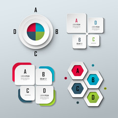 Wall Mural - Set of bright vector templates for infographic or presentation