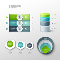 Wall Mural - Set of vector design elements for infographic or presentation