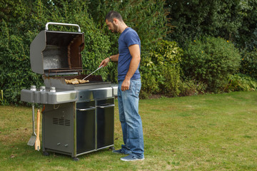 Man at a barbecue grill