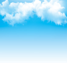 Background With A Cloudy Blue Sky. Vector.