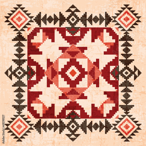 Obraz na płótnie canvas dwuczęściowy "dyptyk" Absract ornament geometryczny w stylu indian amerykańskich