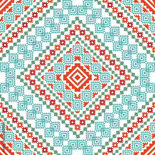 Obraz na płótnie canvas trzyczęściowy "tryptyk" Ornament geometryczny azteków