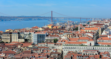 Wall Mural - view of Lisbon from the top of Rua Augusta Arch, Portugal