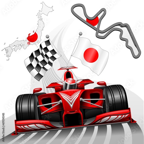 Board z aluminiowym obramowaniem Formuła 1 samochód wyścigowy gp suzuka japonia