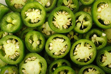 Sliced Green Jalapeno Peppers Background