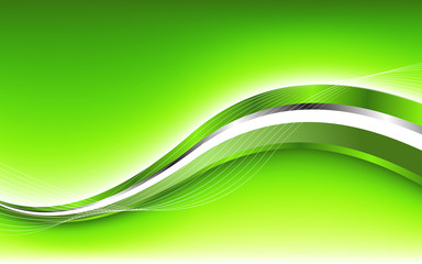 Sticker - Abstract green background with wave