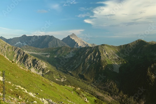 Obraz na płótnie canvas czteroczęściowy "tetraptyk" Słowackie tatry widziane z góry kasprowy Wierch