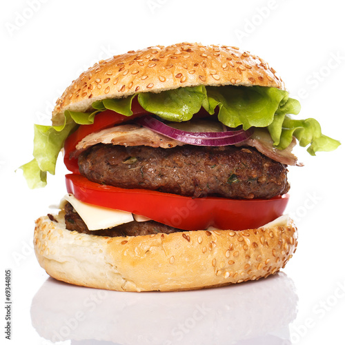 Naklejka samoprzylepna Duży domowy hamburger