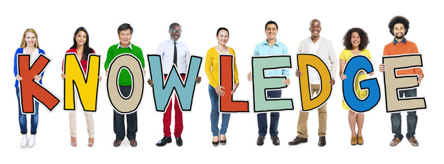 Poster - Multi-Ethnic Group of People Holding Text Knowledge