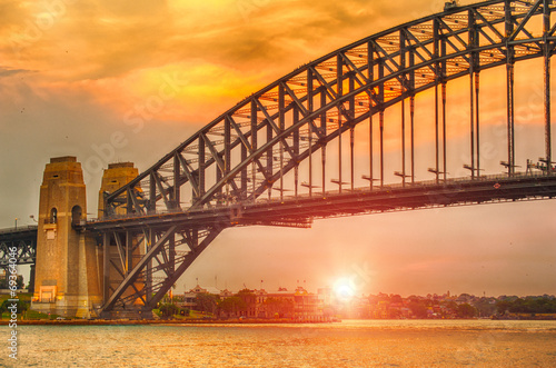 Board z aluminiowym obramowaniem Zachód słońca w Sydney